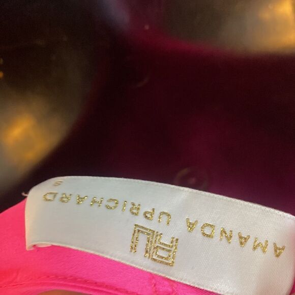 Amanda uprichard 100% silk Barbie pink drawstring tank dress small - Picture 6 of 7